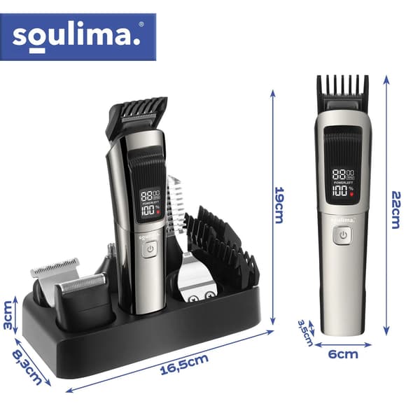 Soulima 8-i-1 Trimmer – Hårklipper & Skægtrimmer USB-C IPX6