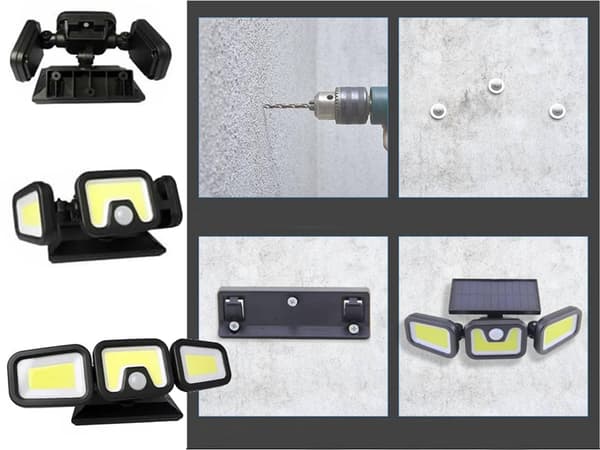 Solcellelampe 100 cob med skumringssensor