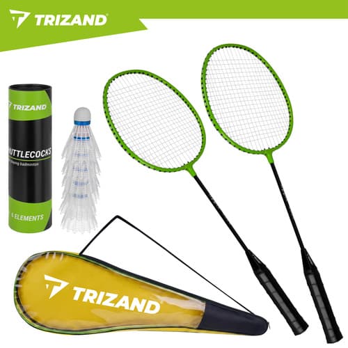Badmintonset 2 racketar – 6 fjäderbollar & väska