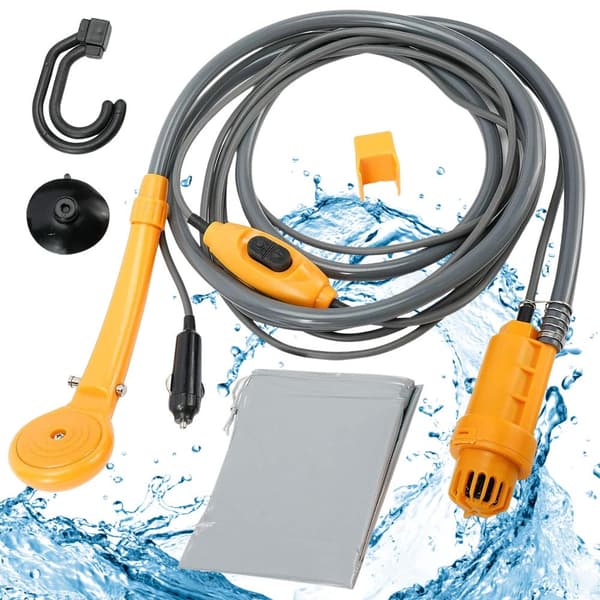 Turistdusch 12v bilbärbar campingpump