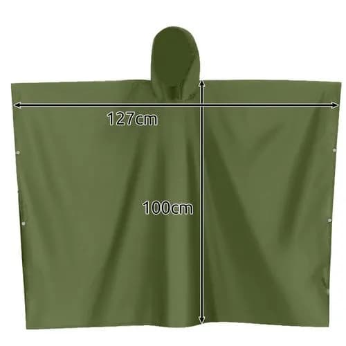 Grön Regnponcho i PVC – Vattentät Poncho för Regn