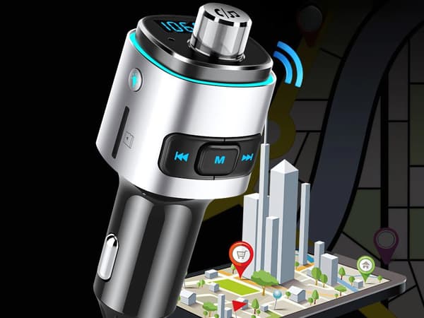 FM-sender bil - Snabblader 2×USB + belysning