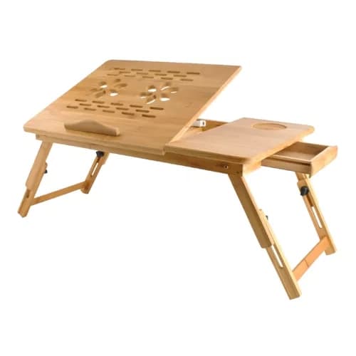 Bambus laptopbord – justerbart natbord til 17” bærbar computer