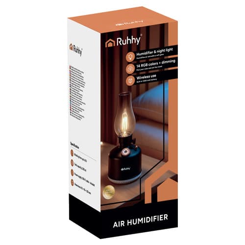 USB-luftfugter og aromadiffuser – Retro-design med RGB LED