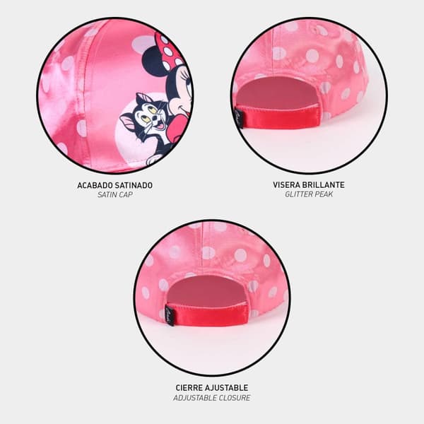 Keps för barn MINNIE - basebollkeps, 53 cm, rosa