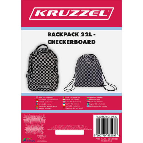 Rygsæk 22L - ternet Kruzzel 24530