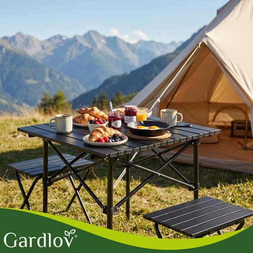 Fällbart campingbord – stabilt bord för balkong & camping