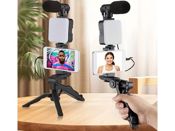 Smartphone Vlog Kit med stativ og mikrofon