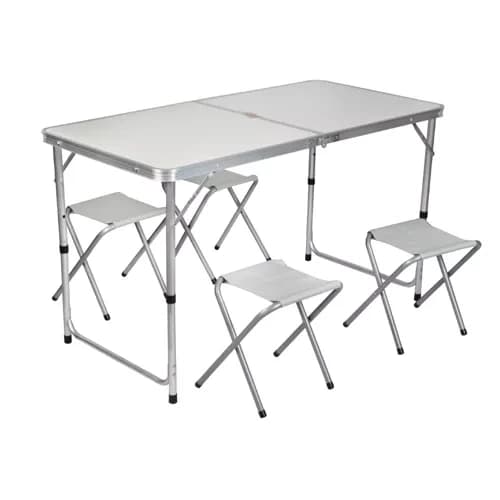 Campingbord med 4 stole - foldbart picnicsæt