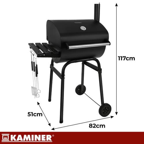 Kulgrill med låg og termometer – Kaminer havegrill