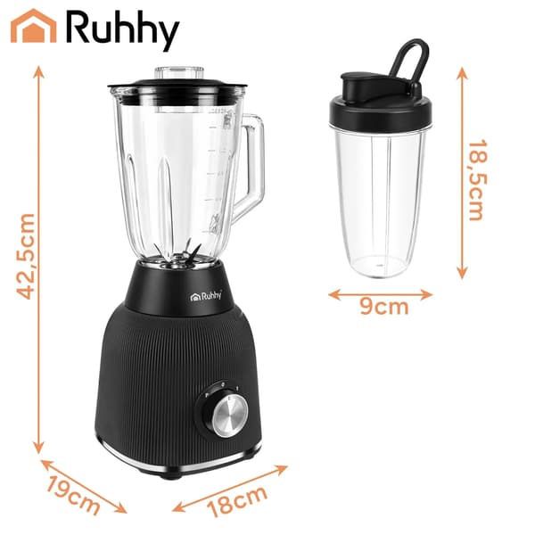 Blender 1200 W med Glasbehållare & 2 Muggar