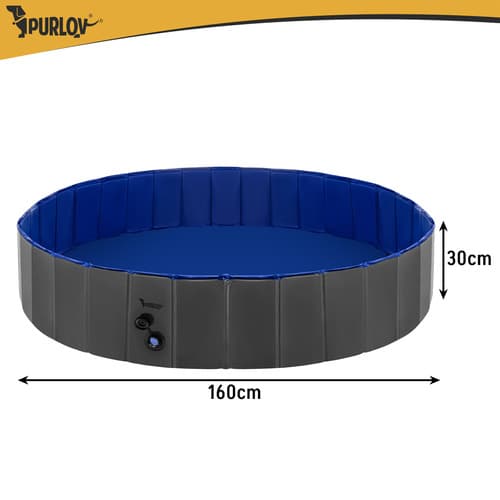 Hundepool 160 cm – Sammenklappelig pool til hunde 600L