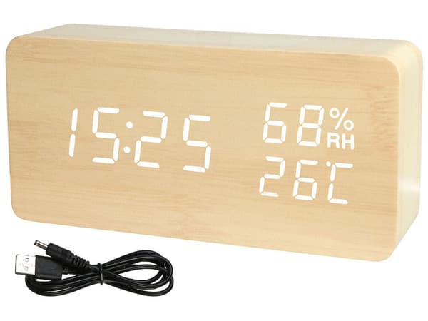 Elektronisk vækkeur termometer hygrometer usb