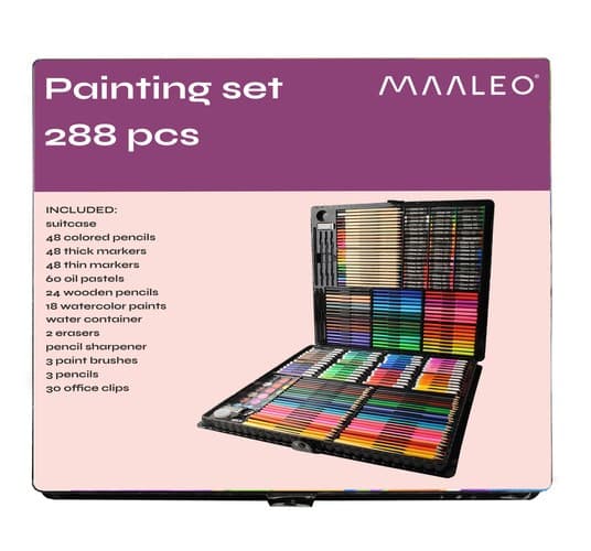 Maalaussetti kotelossa 288 osaa