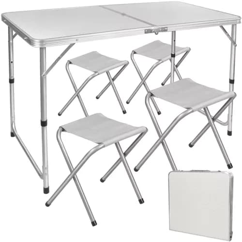 Campingbord med 4 stole - foldbart picnicsæt