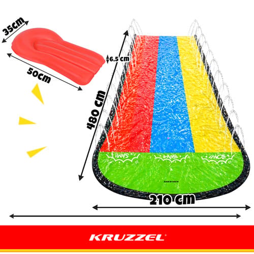 Vandrutschebane 480 cm triple med springvand