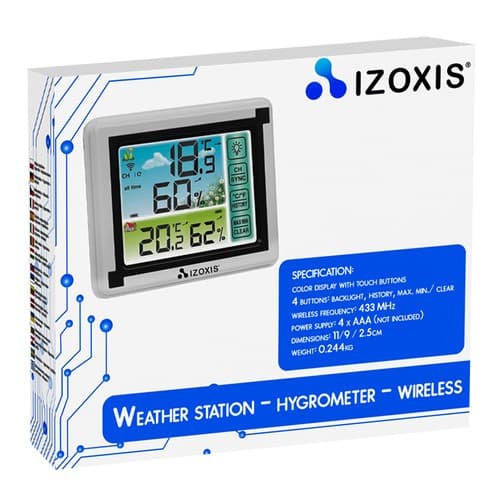 Vejrstation med hygrometer og trådløs sensor
