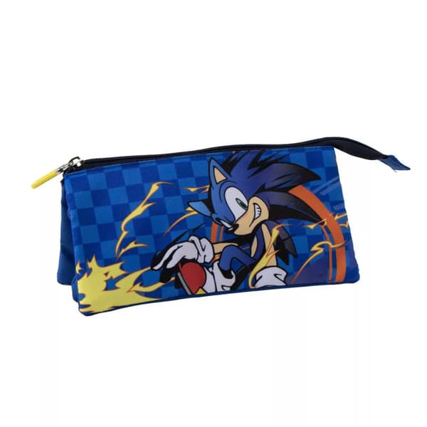 Sonic the Hedgehog Sprint penalhus med 3 rum, 23 cm - blå