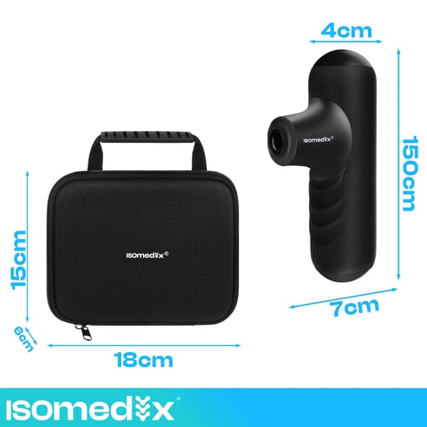 Mini massagepistol – 5 tilstande, 4 dyser, USB-C