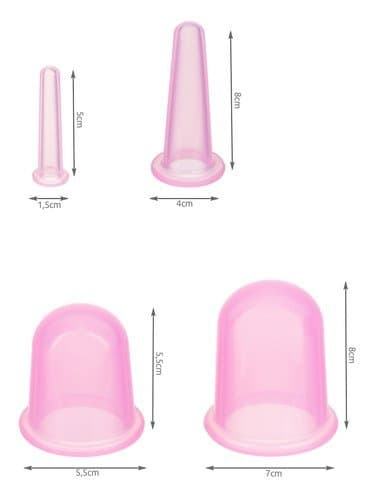 Kinesiska silikonkoppar med massageapparat - set
