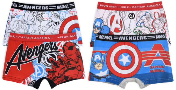 Avengers lasten bokserit, 4 kpl