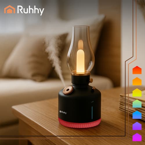 USB-luftfugter og aromadiffuser – Retro-design med RGB LED