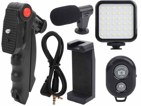 Smartphone Vlog Kit med stativ og mikrofon