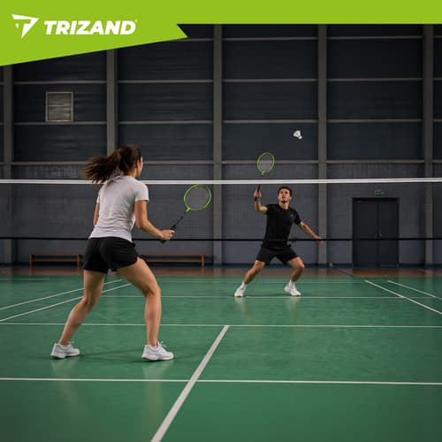 Badmintonset 2 racketar – 6 fjäderbollar & väska