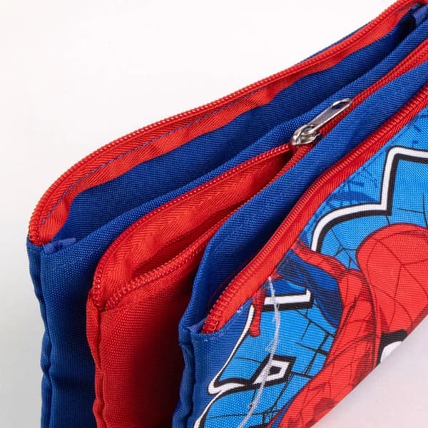 Superman Comic Action penalhus med 3 rum 23 cm - blå