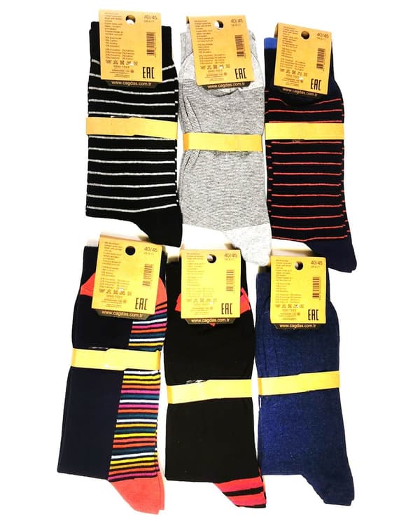 6 Par Herr Strumpor - Socks -Storlek 40-45