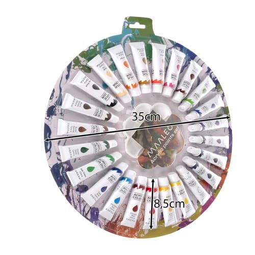 Akrylfärger 12 ml - set med 24 Maaleo 24725