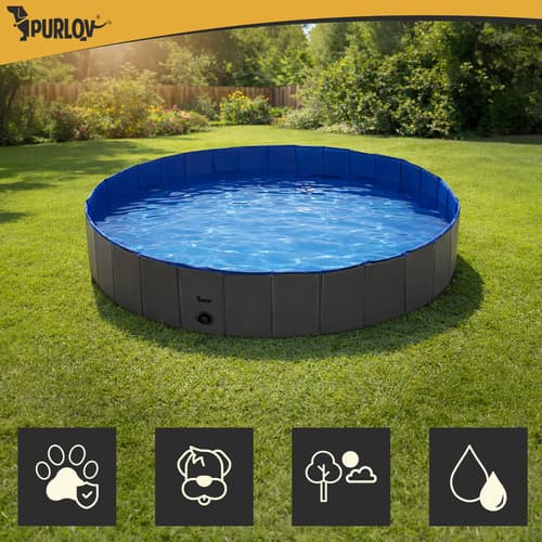 Hundpool 160 cm – Vikbar Pool för Hundar 600L
