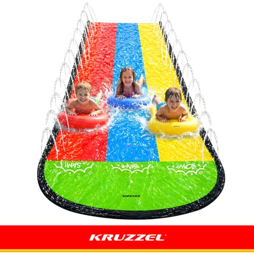 Vandrutschebane 480 cm triple med springvand
