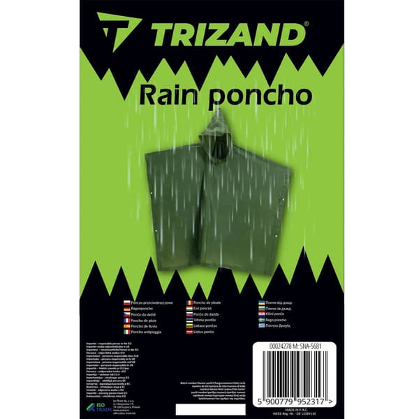 Grön Regnponcho i PVC – Vattentät Poncho för Regn