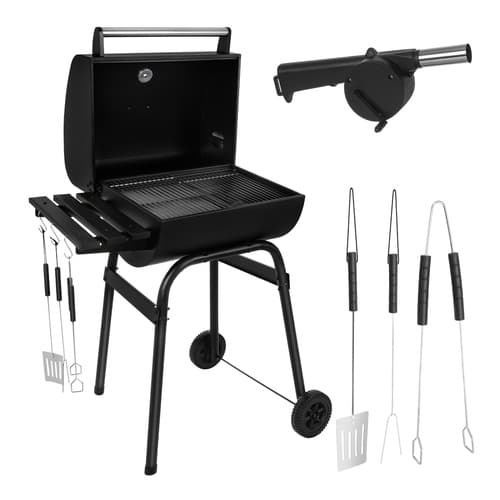 Kolgrill med lock och termometer – Kaminer trädgårdsgrill