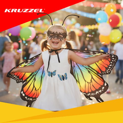 Sommerfuglekostume 3 dele