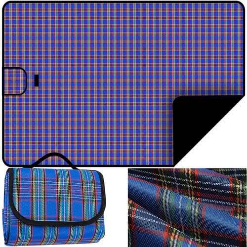 Vandtæt picnictæppe blå 145x180 cm - foldbart strandtæppe