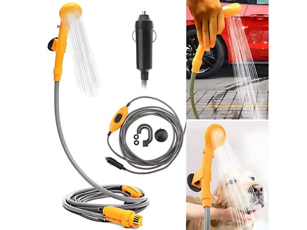 Turistdusch 12v bilbärbar campingpump