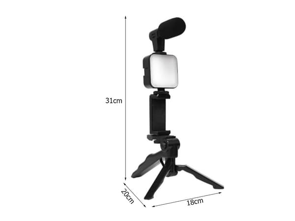 Smartphone Vlog Kit med stativ og mikrofon