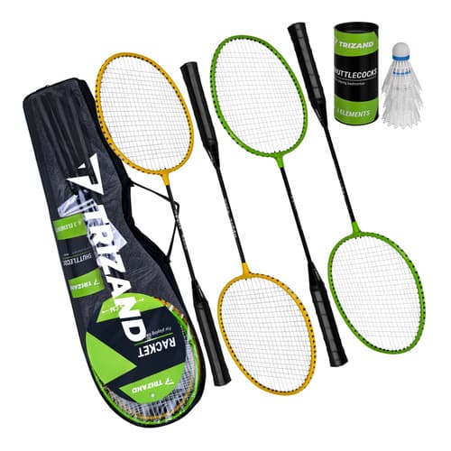 Badmintonsæt til 4 personer – ketchere, bolde og taske