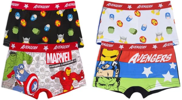 Avengers børneboksershorts, 4-pak