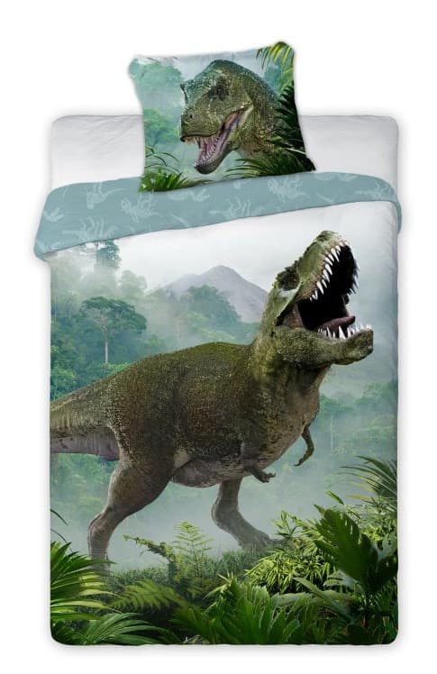 Dinosaurus T-Rex -metsä -pussilakanasetti 140×200cm, 70×90cm
