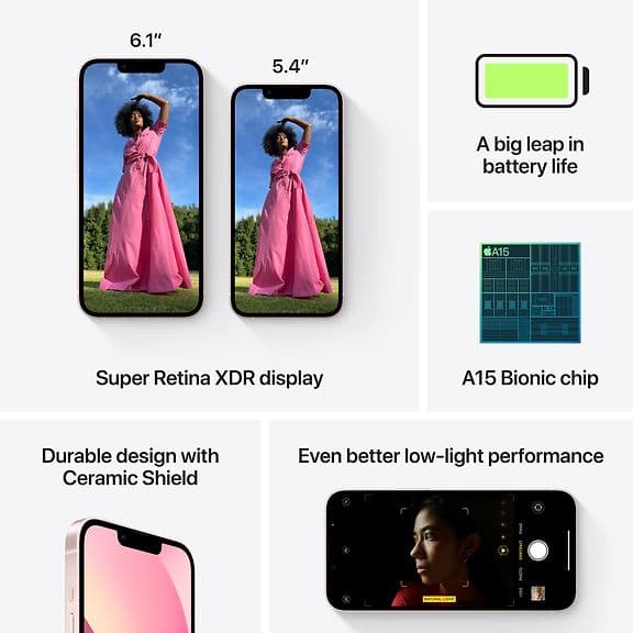 Apple iPhone 13 128GB Telefon, Pink - C - Af Partner
