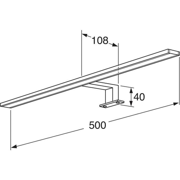Gustavsberg Graphic 50cm LED Speilskaplys - B - Veldig bra