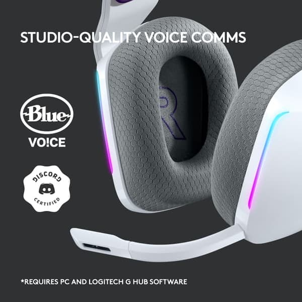 Logitech G733 trådløst Lightspeed RGB-headset, hvit - A - Som ny