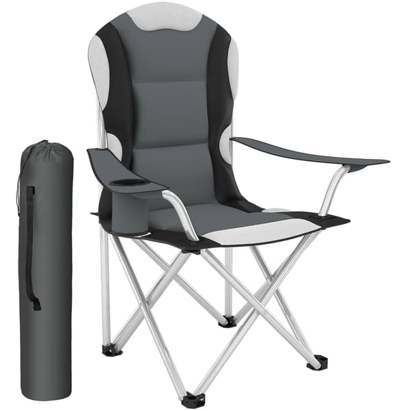 Campingstol, Grå-sort - A - Som ny