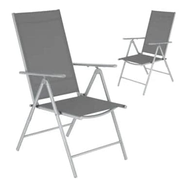Tectake Marcellino Foldbar Havestol, Sølv 2-pak - C - Mindre Slid
