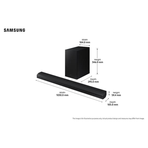 SAMSUNG B660 Soundbar, Sort - A - Som ny