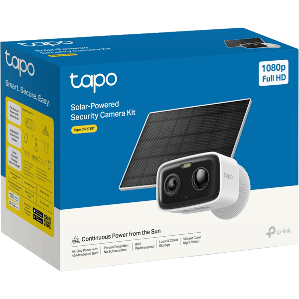TP-Link Tapo C400 KIT Övervakningskamera med Solpanel, Vit - A - Som ny