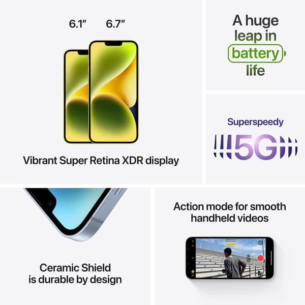Apple iPhone 14 5G 128GB, Starlight - C - Av partner